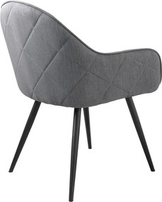 Sedia da pranzo grigia in imbottito con braccioli Minto – Unique Furniture