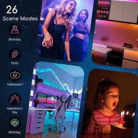 Aigostar - Striscia LED RGB dimmerabile 6,5m 16,5W 12V 3000K Wi-Fi