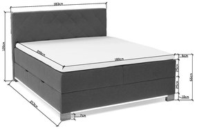 Letto boxspring grigio con contenitore 180x200 cm Messina - Meise Möbel