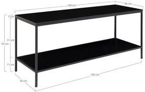 Tavolo TV nero 36x45 cm Vita - House Nordic