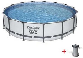 piscina steel pro max tonda con telaio portante cm.427x84h. - kg.33,5 -lt.10.220 -filtro cartuccia (art.56595) fer300506