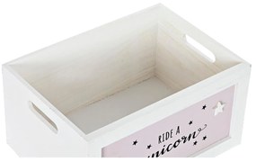 Set di Cesti DKD Home Decor Bianco Per bambini Legno di  paulownia (40 x 30 x 55 cm) (5 Pezzi)