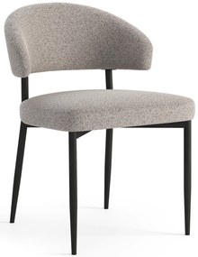 IRIS Beige Caffelatte (tessuto Monza 60) - MODERNA SEDIA IMBOTTITA BOUCLÉ PER SALONE/SALA DA PRANZO LOFT