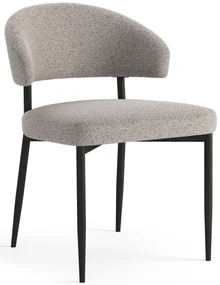IRIS Beige Caffelatte (tessuto Monza 60) - MODERNA SEDIA IMBOTTITA BOUCLÉ PER SALONE/SALA DA PRANZO LOFT