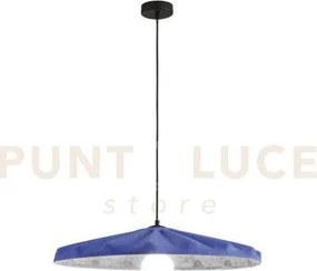 Lampadario a sospensione wimbledon in feltro blu paralume 69cm 1 l...