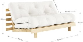 Divano letto in colore naturale 160 cm Roots - Karup Design