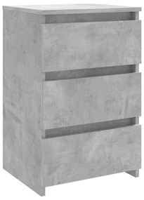 Comodini 2pz grigio cemento 40x35x62,5 cm in legno multistrato