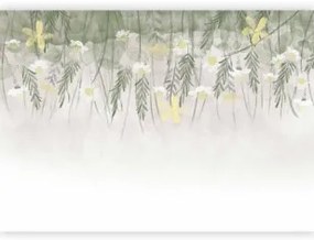 Carta da parati - Home herbarium - subtle floral motif with flowers in watercolour style Premium 150x105