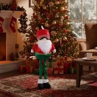 Gnomo Natale altezza 85 cm rosso verde