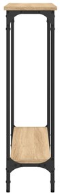 Tavolino consolle rovere sonoma 75x22,5x75cm legno multistrato