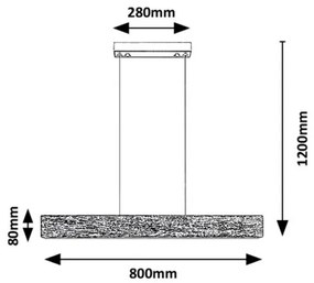 Rabalux 3091 - Lampadario LED a sospensione con filo CINNAMON LED/34W/230V