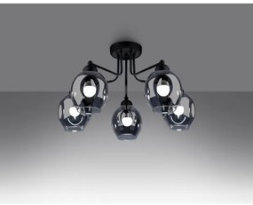 Sollux SL.1145 - Lampadario a stelo FILLAN 5xE27/60W/230V nero