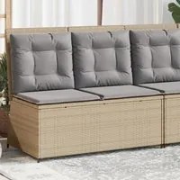 Panca Reclinabile da Giardino con Cuscini Beige in Polyrattan 368967