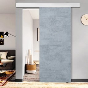 Porta scorrevole Cemento in mdf, L 92.5 x H 211.5 cm, con binario Atelier bianco