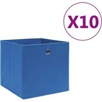 Contenitori 10 pz in Tessuto non Tessuto 28x28x28 cm Blu