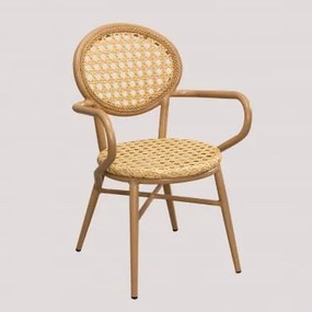 Confezione da 4 sedie da giardino Siena in rattan sintetico NATURAL - Sklum