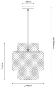 Lampadario a sospensione con filo HESTIA 1xE27/60W/230V diametro 30 cm bambù