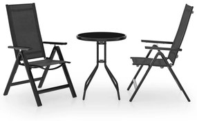 Set Da Bistrot 3 Pz Nero E Antracite /
