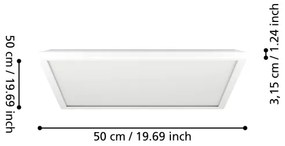 Eglo 901462 - Lampada LED dimmerabile da esterno ROVITO-R 17W/230V 50x50 cm IP44 bianco + +TC