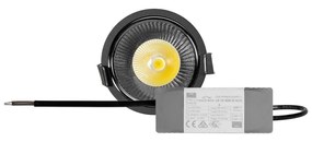 Faro da Incasso 12W Foro Ø75mm Nero IP40 CCT BRIDGELUX LED 3 Parabole Colore Bianco Variabile CCT