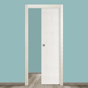 Porta interna scorrevole Wheat in MDF colore bianco, L 70 x H 210 cm, apertura reversibile