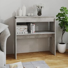 Tavolino consolle grigio cemento 80x30x80cm legno multistrato