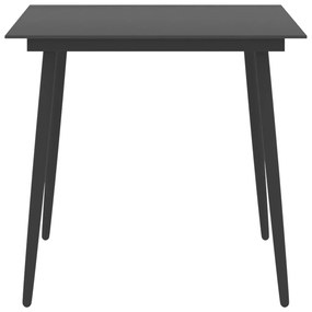 Set da pranzo da giardino 5 pz nero