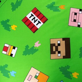 Set copripiumino e federa da bambini verde/blu in cotone per letto singolo 140x200 cm Minecraft "Outdoor Mobs" – Jerry Fabrics