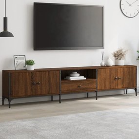 Mobile Tv Cassetto Rovere Marrone 200x25x44cm Legno Multistrato /