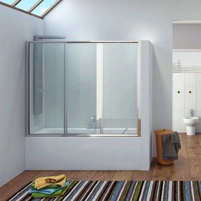 Kamalu - box doccia per vasca da 140cm con apertura scorrevole p2000