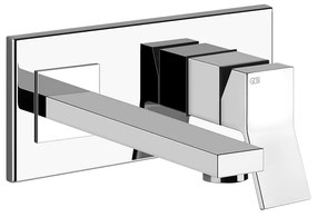 Parte esterna miscelatore a parete bocca media senza scarico cromo Rettangolo 53088 Gessi