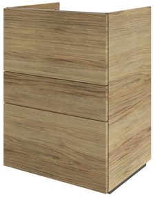 Mobile da bagno a terra L 60 x H 84 x P 48 cm rovere miele, 3 cassetti Apertura push-pull SENSEA Neo Line, Maniglie acquistabili separatamente