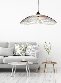 Lampadario Moderno Kasteli nero paralume nero E27 Ø100cm SEYNAVE
