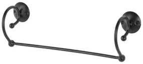 Portasalviette da muro dritto 40 cm in ferro battuto nero Siena