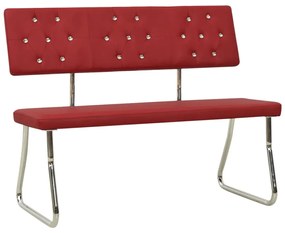 Panca 110 Cm Rosso Vino İn Similpelle /