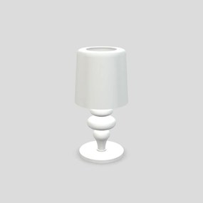 Lampada Da Scrivania Contemporanea Eva D14Cm Plastica Bianca E Alluminio 1 Luce