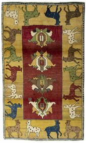 Gabbeh Tappeto persiano 140 x 230 Rosso (Iran) Annodato A Mano