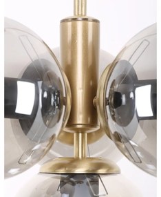 Lampada a sospensione con paralume in vetro grigio-oro ø 15 cm Hector - Squid Lighting