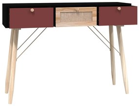 Tavolino consolle con cassetti 105x30x75 cm legno multistrato