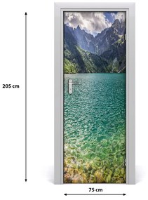 Adesivo per porta interna Lago in montagna 75x205 cm