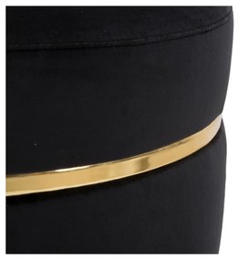 Sgabello imbottito nero Paris, ⌀ 35 cm - Mauro Ferretti