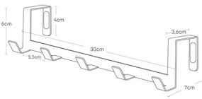 Appendiabiti in metallo bianco 30 cm Tower - YAMAZAKI