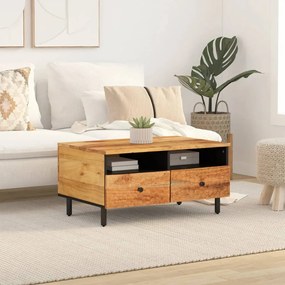 Tavolino da salotto 80x54x40 cm in legno massello di acacia