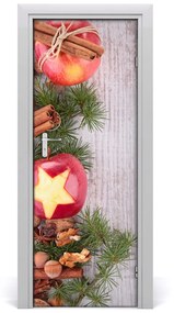Adesivo per porta interna Mele di Natale 75x205 cm