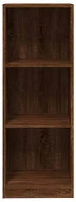 Libreria 3 ripiani rovere marrone 40x24x109cm legno multistrato