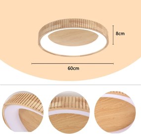 Brilagi - Plafoniera LED FALCON WOOD MODERN LED/40W/230V Ø 60 cm in legno