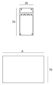 Plafone 1 led 19,2w/mt CRI90 bianco-WW