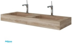 Lavabo Top "Savini Due" In Hpl Da 120 Cm C/Doppia Vasca Miele