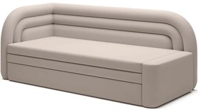 Divano beige allungabile/con contenitore con penisola a sinistra e rivestimento in velluto 223 cm Fabillo – ELTAP