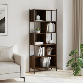 Libreria rovere marrone 72x28x172 cm in legno multistrato